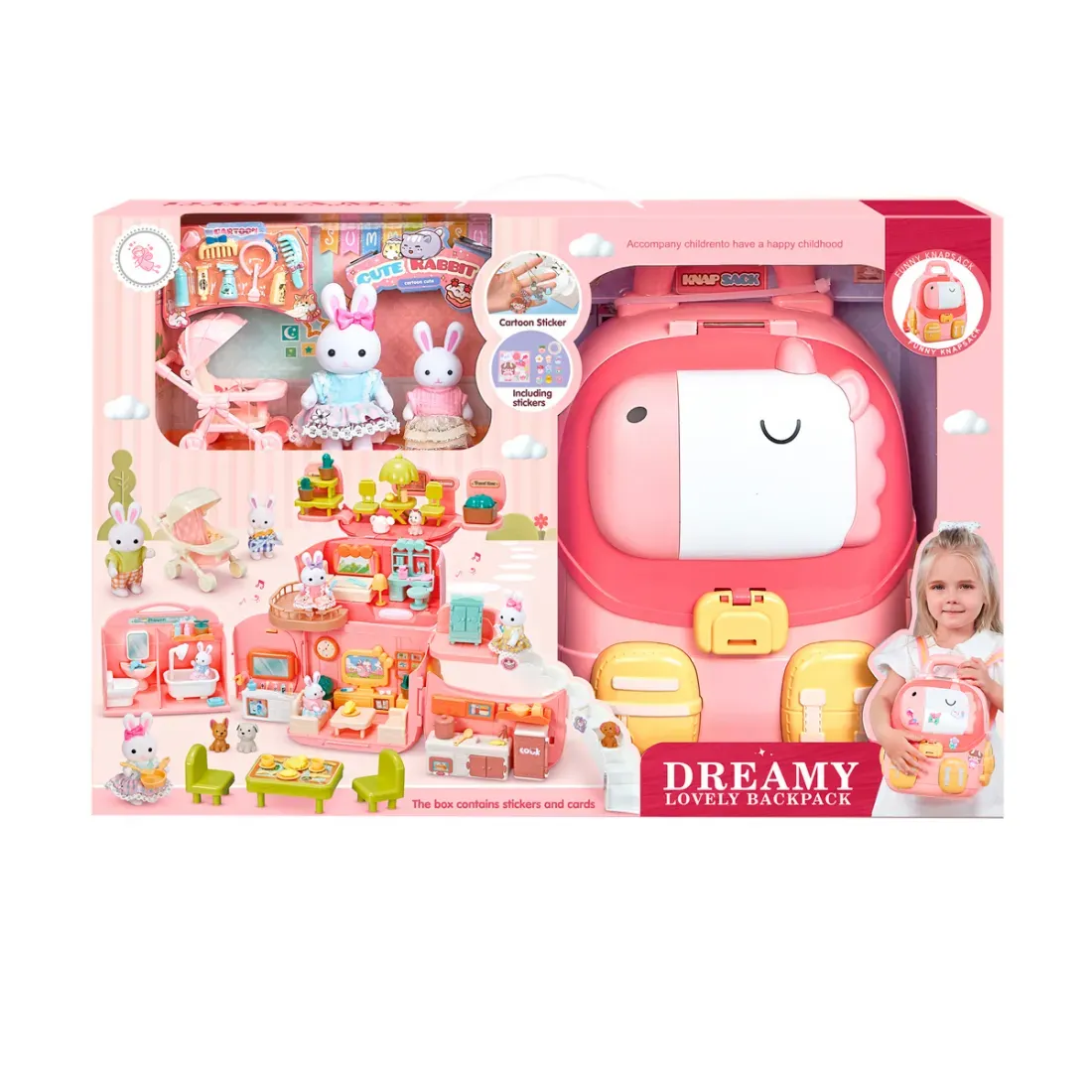 Set Mochila Casa Muñecas Portátil